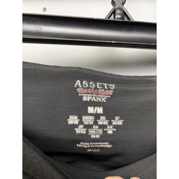 Assets by Spanx Leggings Womens Medium Faux Leather Side Stripe Leggings Stretch - Picture 4 of 7